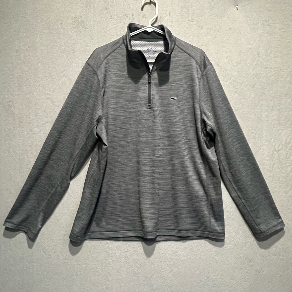 Vineyard Vines Gray Quarter Zip Performance Long Sleeve Shirt Size Large listing